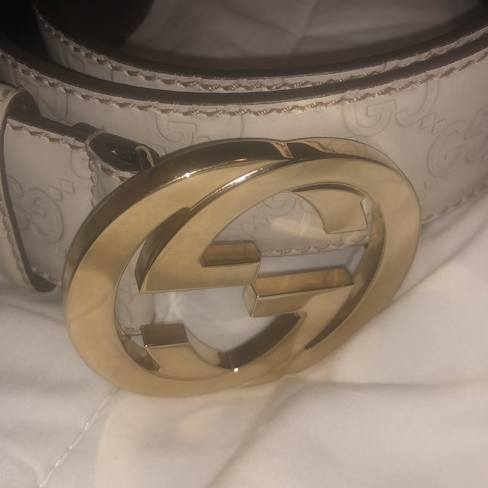Guccissima Belt Interlocking G Palladium Leather - Picture 8 of 11